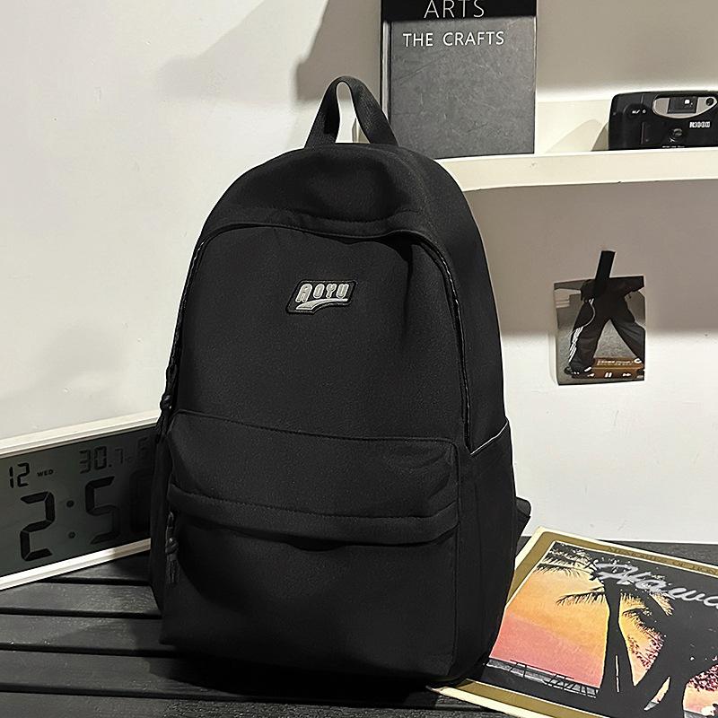 

School Bag Male Large Capacity Junior High School High School Student College Student Waterproof Lightweight Backpack Simple Travel Backpack Female чорний