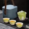 Travel Tea Set, Convenient Storage, Baicai Cup, Embossed Cabbage, High Value, One Pot, Three Cups, Outdoor Express Cup