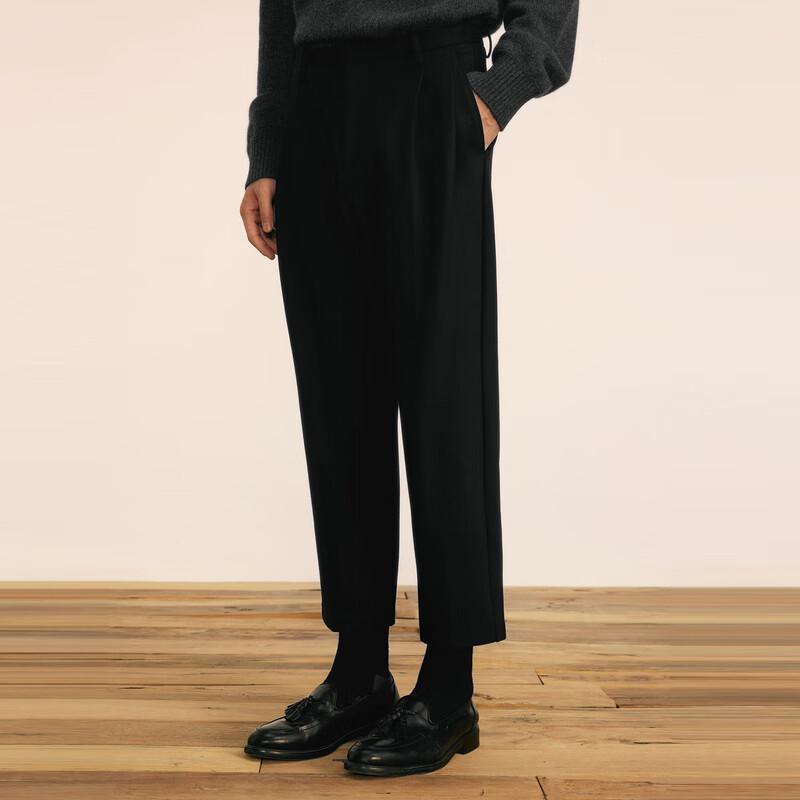 Suxie 2024 Autumn Straight Loose Casual Cropped Suit Pants