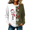 Women's Christmas Print Knit Pullover Sweater Long Sleeve Neck Casual Holiday Top