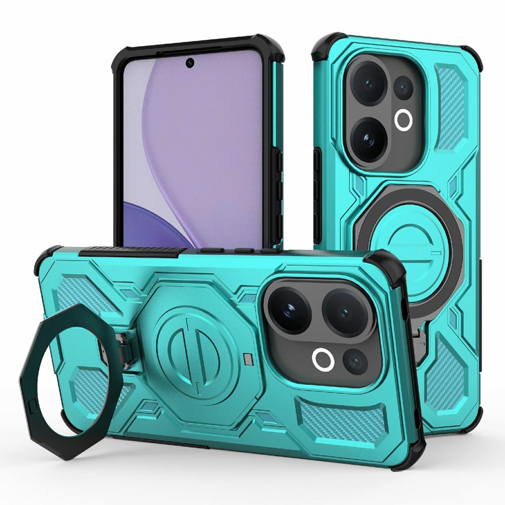 For Vivo V60 5G Magnetic Case Rotating Metal Kickstand Shockproof PC+TPU Phone Back Cover