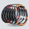 Sporty All-Season Steering Wheel Cover with Heat Embossing, Perforated PU Leather for Enhanced Grip - Fits 14.5-15 Inch Wheels