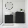 2 Piece Bathroom Cabinet Set UTRECHT Black Engineered Wood