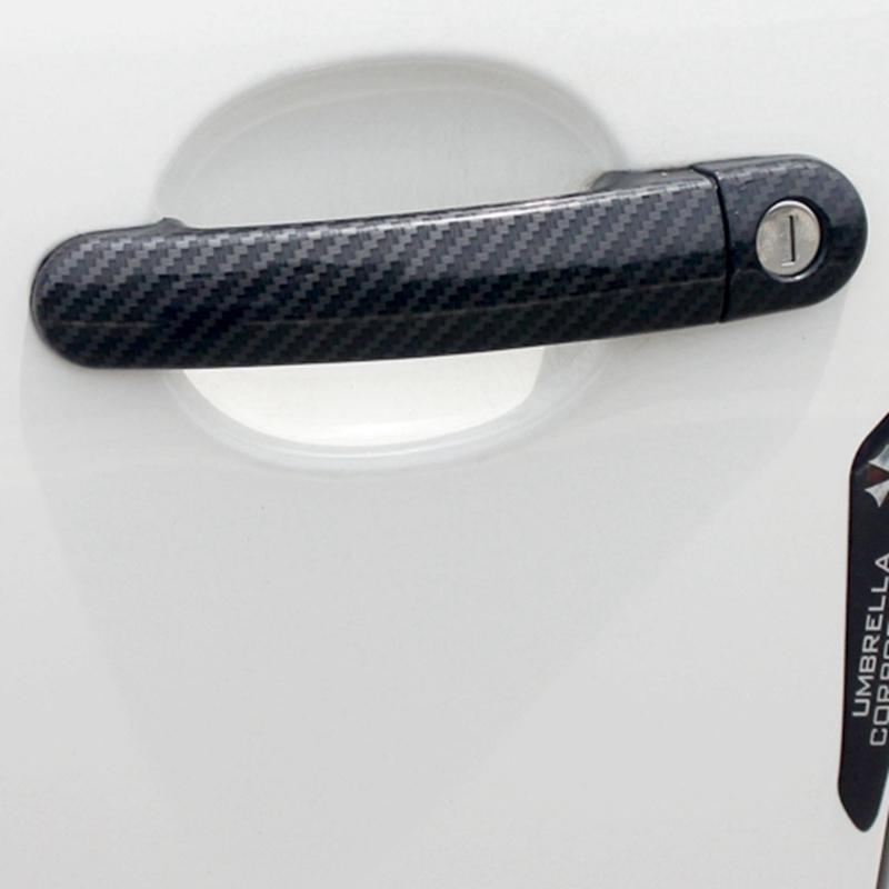 For Seat Ibiza 2009 -2012 - 2016 -2018  ABS Chrome Carbon Fiber Car Door Handle Cover Sticker Trim Car Styling Accessories