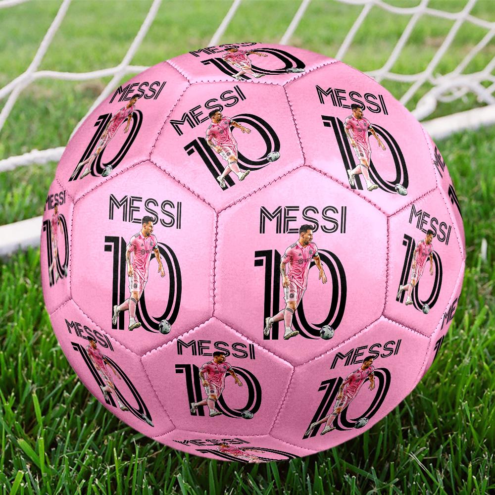 Messis Firande Pose Storlek 5 Fotboll Maskinsydd Inomhus/Utomhus Träning och Matcher Perfekt Minnesgåva för Fotbollsälskare