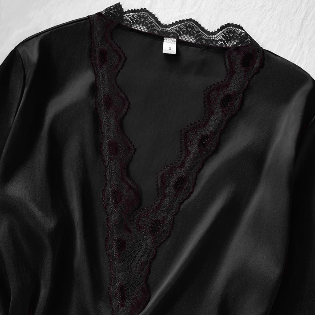 Women's 4,piece Satin Pajama Set, Soft Satin Sleepwear Set