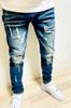 JGG.Men Jeggings Skinny Pants Skinny Denim Distressed Denim Drill UK Drill Sweat Hip Hop Street Sweat Denim Jogger Denim Jogger Pants Jeggings Skinny