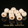 Maple Wood Large Hole Beads for DIY Bracelets - Round Accessories in Drawstring Bag