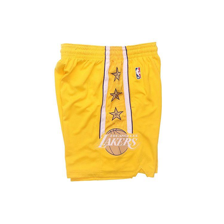 Nike NBA City Edition SW Fan Version 19-20 Season Lakers Basketball Shorts Men Bottoms Yellow BV5873-728