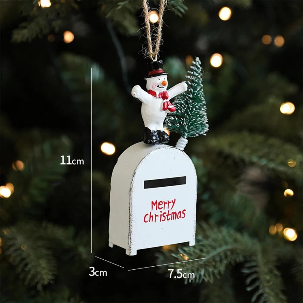 Santa Clasu Christmas Hanging Decoration Creative Mailbox Xmas Ornament Pendant Pendant Cute Christmas Tree Ornament