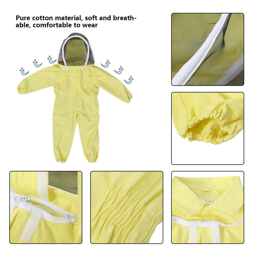 Professional Child Beekeeping Protective Suit Bee Farm Visitor Protect Equipment Jumpsuit(M)