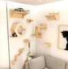 Wall Mounted Cat Climbing Shelf Four Step Cat Stairway for Climbing Sleeping Playing Lounging Perching Cat Furniture