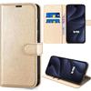 Coque pour iPhone 18 Pro, Protection Flip Case Antichoc Anti-Rayures Effet Cuir Doré