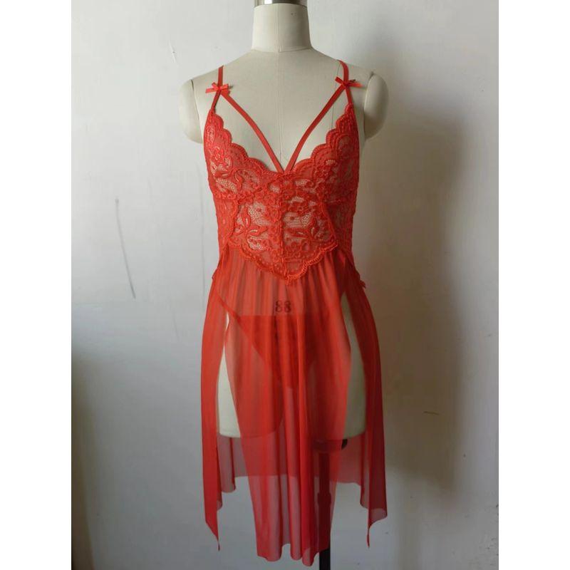 The New Sexy Lace Sling Nightdress Sexy Hollow-out Camisole Pajamas Hollow out Nightdress for Women