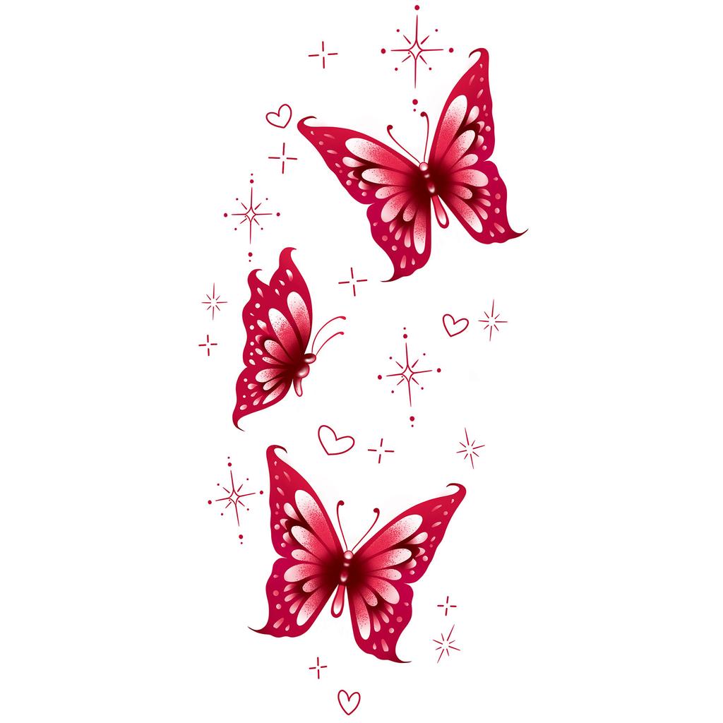 Simple Personality Spice Girl Three-Dimensional Butterfly Flower Wicker Collarbone Arm Tattoo Sticker