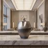 Decorative Vase Gradient Aluminum Elegant for Entryway, Mantel, Minimalists