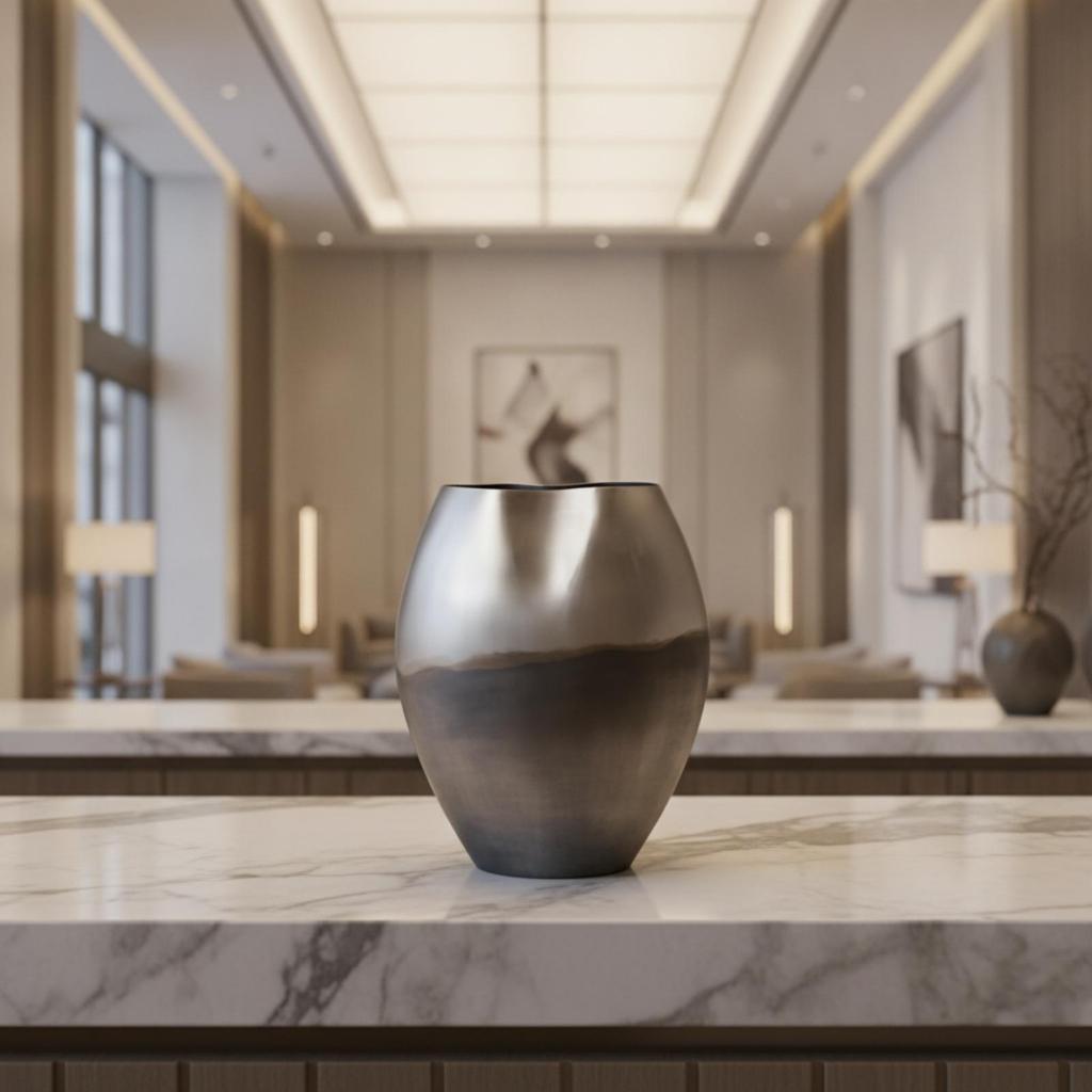 Decorative Vase Gradient Aluminum Elegant for Entryway, Mantel, Minimalists