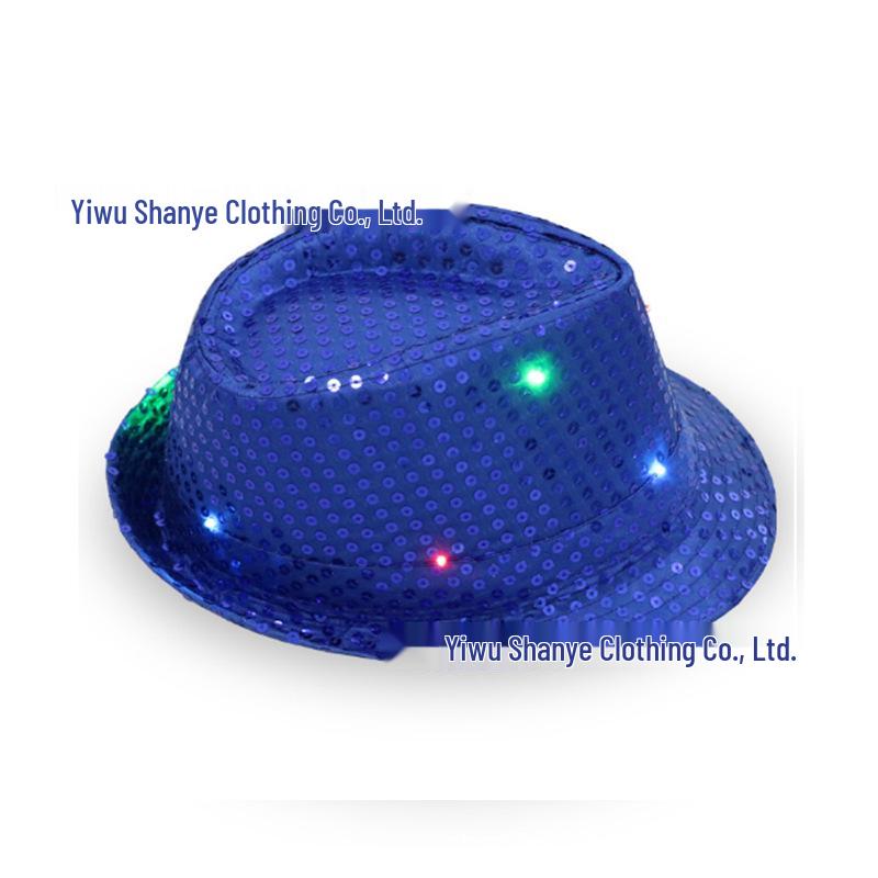 Children's LED Sequin Jazz Fedora - Glowing Performance Hat