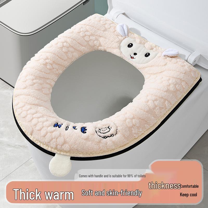Winter Thickened Toilet Seat Cushion, Waterproof & Zippered, Universal Fit for All Seasons