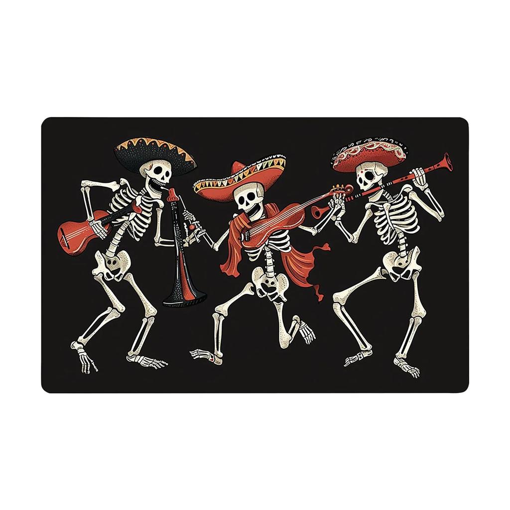 Halloween Print Carpet Cute Ghost Skull Non-slip Welcome Entrance Carpet Kitchen Bedroom Living Room Carpet Decoration