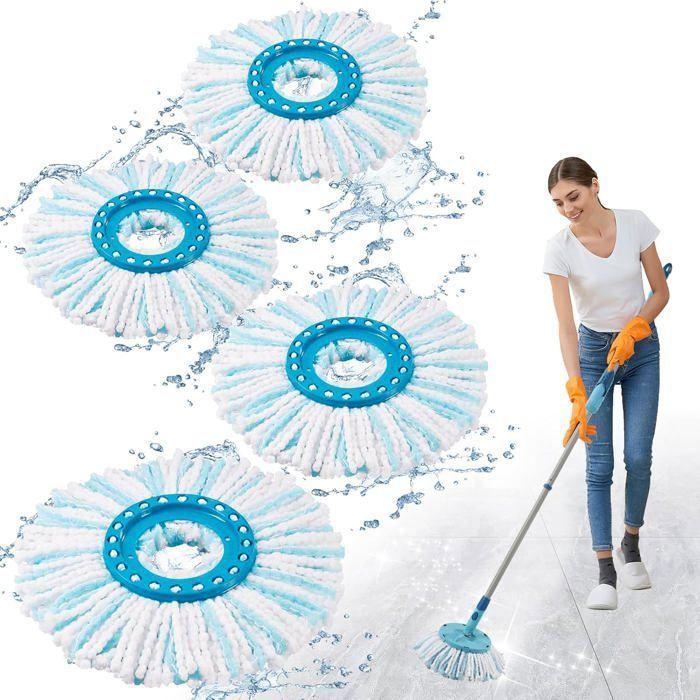 4 Pièces Têtes de Rechange Compatible avec Leifheit Clean Twist Disc Mop, Balai Serpillère Microfibre Compatible
