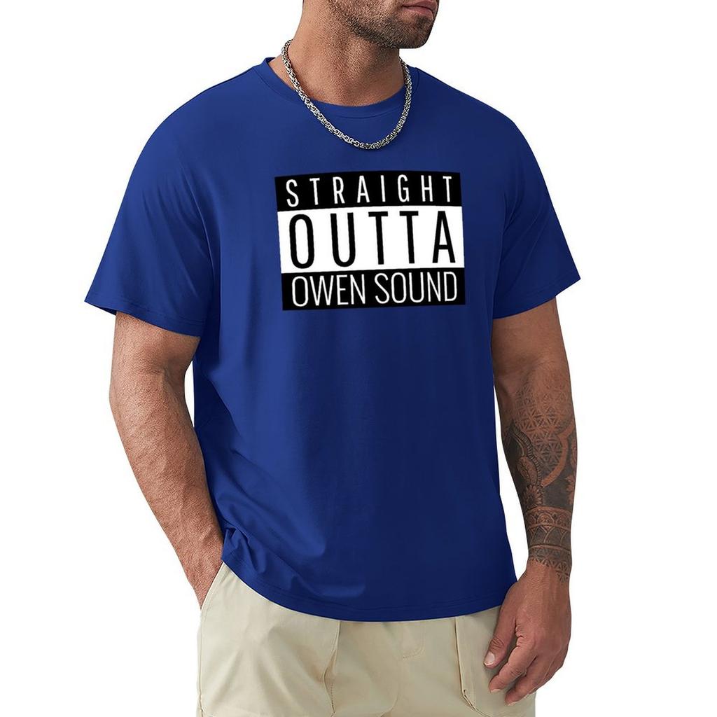 Straight Outta Owen Sound T-Shirt Plus Sizes Oversized T Shirt Kawaii Clothes Mens Graphic T-Shirts Pack