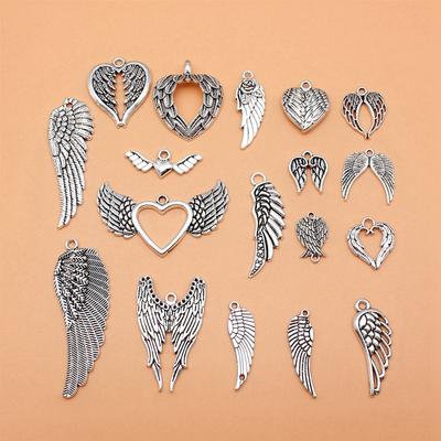 Charms Angel Heart Wings Mixed Set Pendants Wedding Jewelry Findings QC004