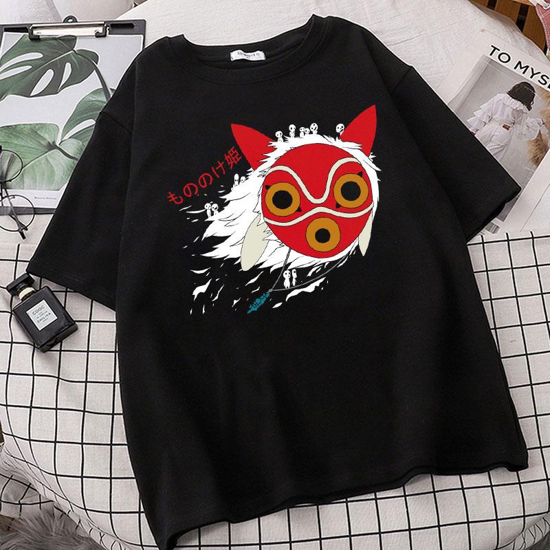 

Топ в стиле Харадзюку с принтом аниме Тоторо Миядзаки, женская футболка, повседневная женская базовая футболка с круглым вырезом, черная футболка с короткими рукавами 6XL