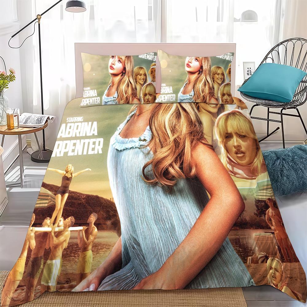 

Singer S-Sabrina C-Carpenter Duvet Cover Set Home Style Bedding Soft Laundry Cotton Bed 3 Piece Set Student Dormitory Gift 135x200cm