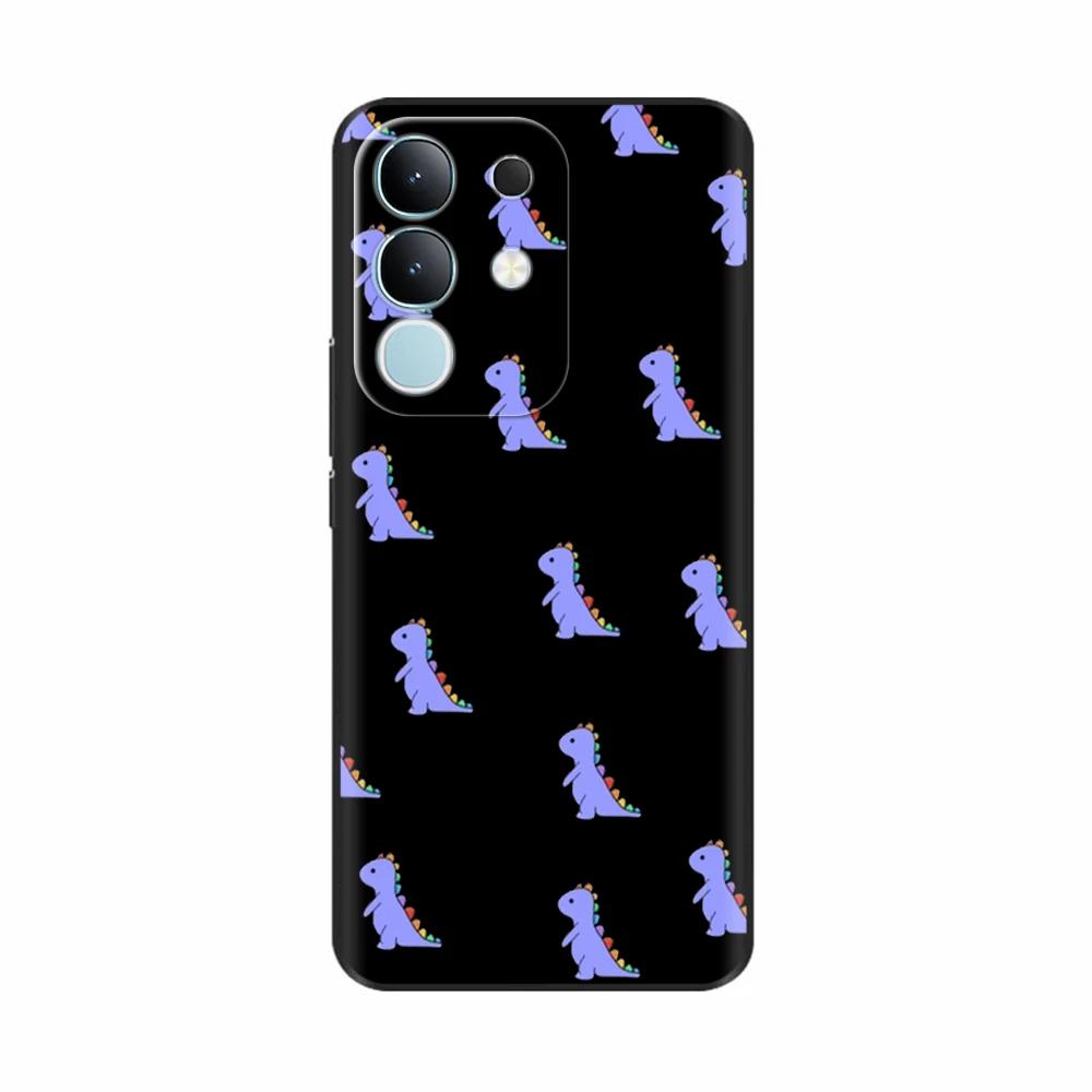 For Vivo Y29 4G Black Back Cover Fashion Flower Butterfly Painting Case Soft TPU Silicone Fundas For Vivo Y29 4G Protect Cover