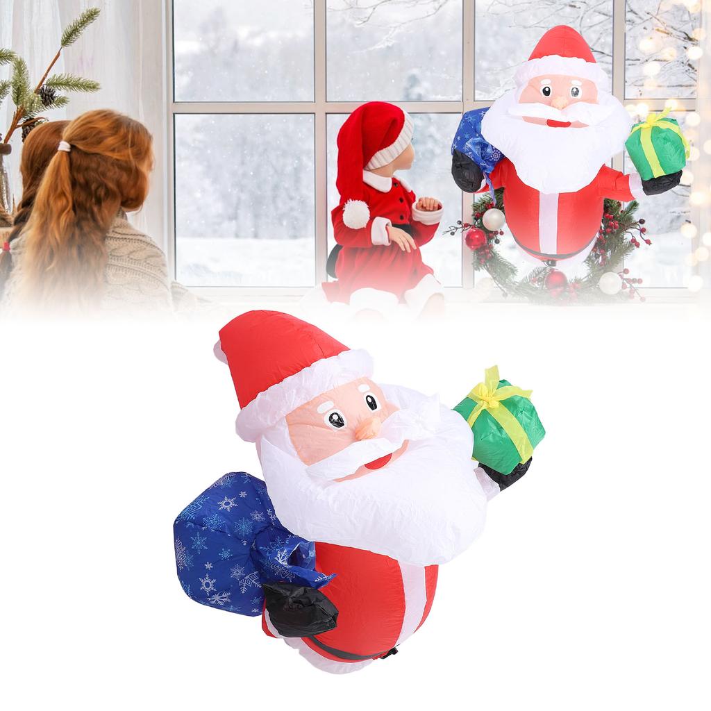 1.2m Christmas Inflatable Father Xmas with Blower LED Light Xmas Decoration Christmas Festivals Theme Parties Ornaments