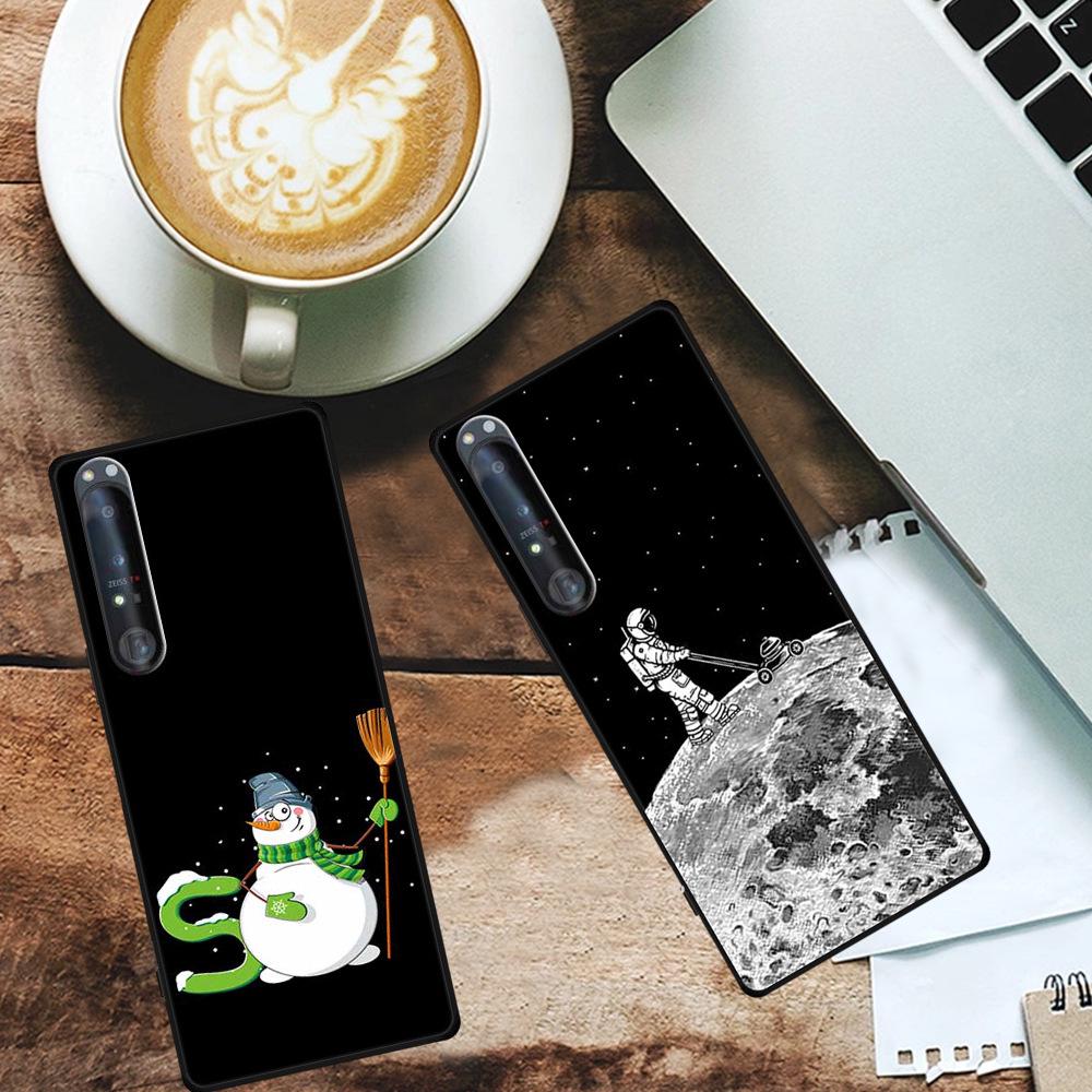 Simple Color Painted TPU Soft Shell Phone Case with Hollow Design for Sony 1 IV