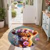 Yak Round Floor Mat Suitable for Living Rooms Study room Hallway Outdoor Antislip Round Carpet Anime Office Decor