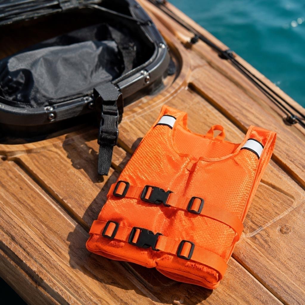 Portable Foldable Buoyancy Vest with Four Adjustable Buckles Reflective Design for Water Safety and Outdoor Activities