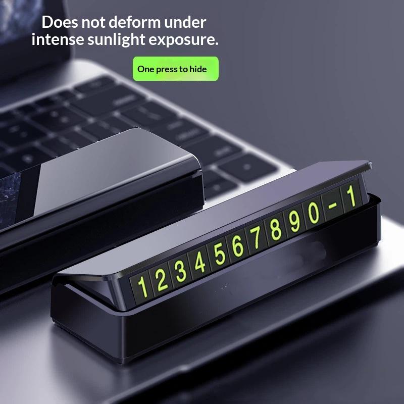 Temporary Parking Car Number Plate Luminous Clear Display Phone Contact Card Universal Auto Accessory for Drivers