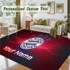 Crystal Velvet Square Rug Custom NameBayern Munich Pattern Non Slip Home Floor Decor Rug