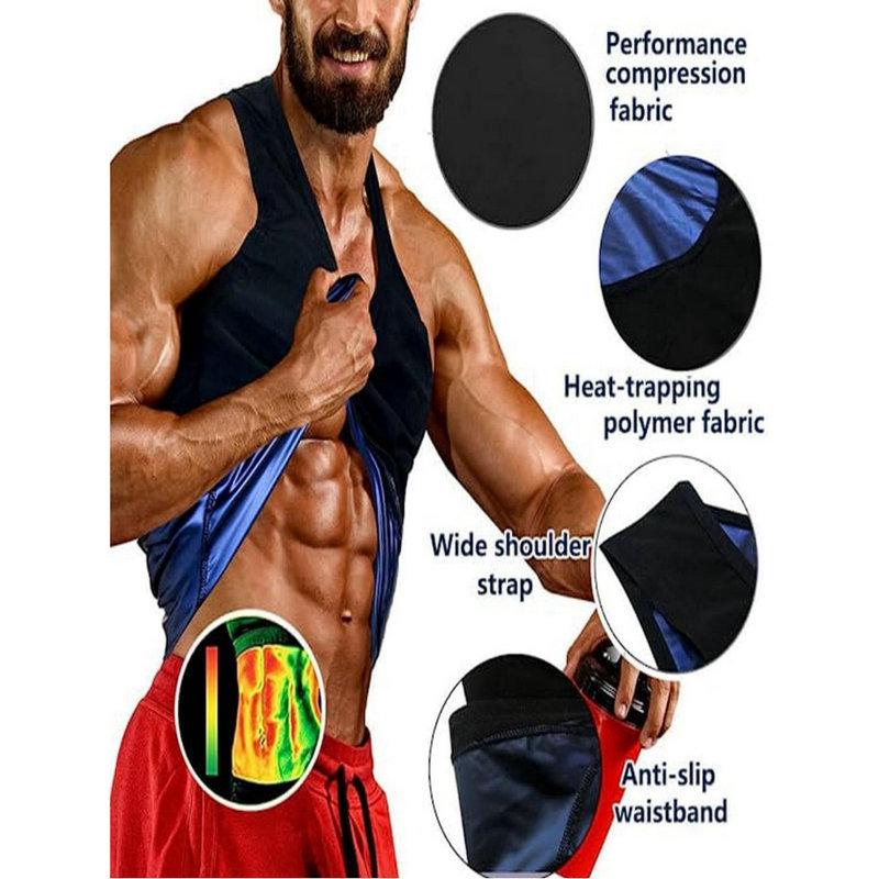 Herren-Saunaanzug: Schweißinduzierende Fitness-Körperformende Weste zum Laufen & für die Taillenkontrolle.