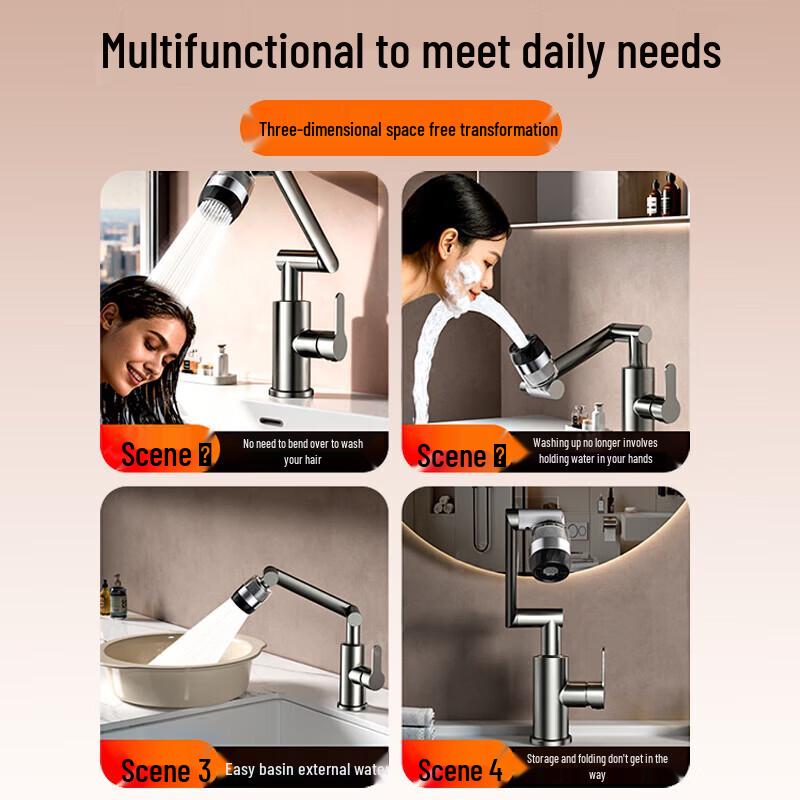 

WUZORY Robotic Arm Hot & Cold Basin Faucet