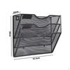 Mesh File Holder for Wall Mounting, Bookshelf Organizer with 3 Tiers Magazines And Newspapers