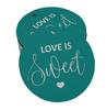 Inkdotpot 100 - Confezione da 100 etichette in carta stagnola color oro vero Love Is Sweet bomboniera da appendere