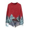 Women's Soft Christmas Print Crewneck Long Sleeve Sweater for Fall and Winter