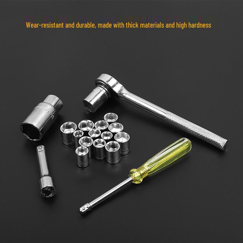 40-Piece Car & Motorcycle Repair Tool Set: Wrenches, Sockets & Ratchet for Home Mechanics