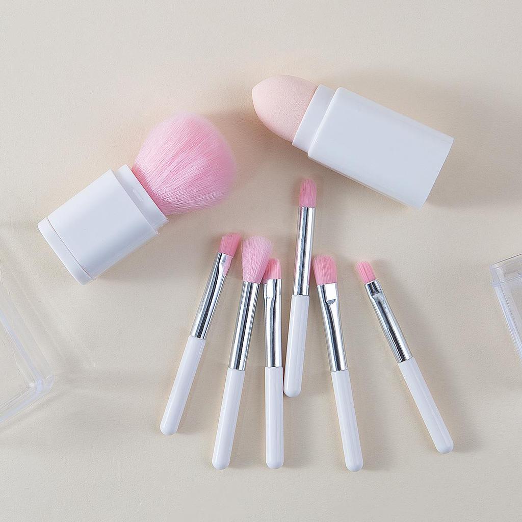 Set de 7 Mini Brochas de Maquillaje Portátiles Cangzhou para Viaje