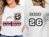Custom England Football T-Shirt, Graffiti Soccer Ball Fan Tee, English Pride Supporter Shirt, World Cup Football Gift