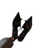 2024 spring and summer new elegant bow pointed heel women's shoes Korean version temperament bag head sandals