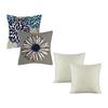 BetterJonny Cushion Cover Scandinavian 45x45cm Blue 4 Pieces Linen Floral Pattern Sofa Interior Decoration Back Cushion Cover Sat Futon Cover