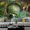 Forest River Tapestry Green Natural Landscape Tapestry Wall Hanging Decoration Living Room Bedroom Decorative Tapestry