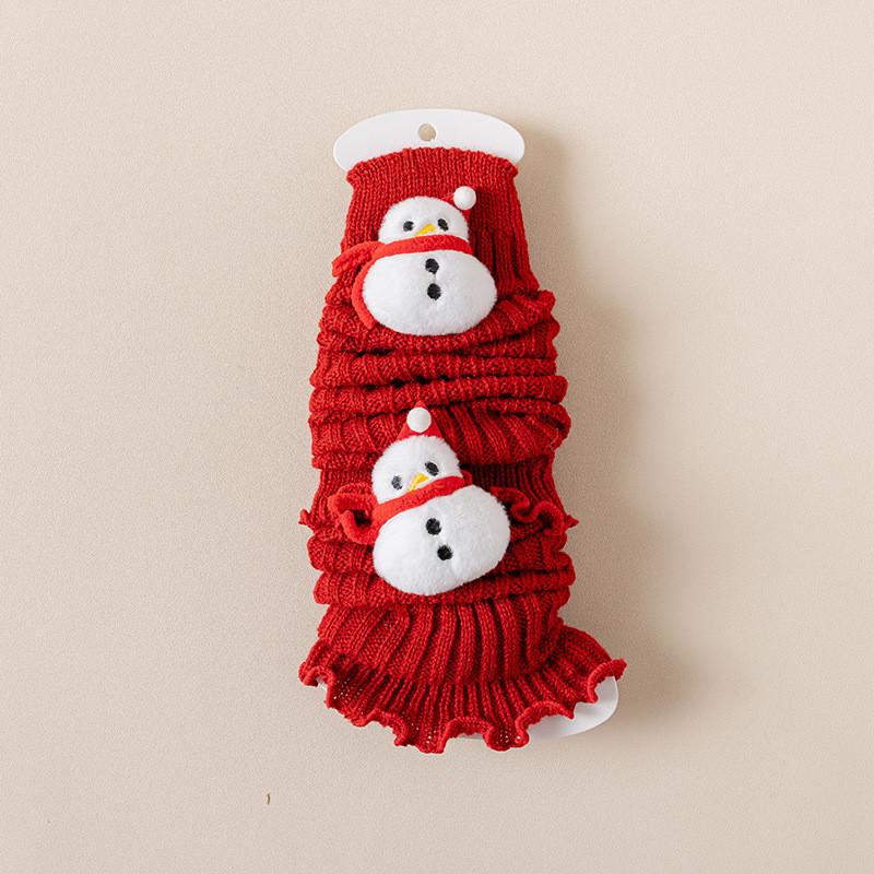 

Children Long Socks Red Christmas Deer Santa Claus Snowman Kids Girls Princess New Year Autumn Winter Warm Leg Protection Cover Socks 40cm