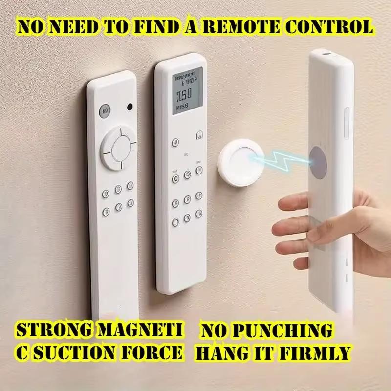 3/6pcs No Drill Magnetic Remote Holder - Wall Mount for TV/AC/DVD Remotes White Space-Saving Design Cup Holders 5