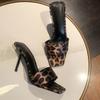 Fashion 2025 Summer Women's Square Toe Modern Slipper Fashion Leopard Dress Sandals Women with Thin Heels Plus Size Slippers Zapatos